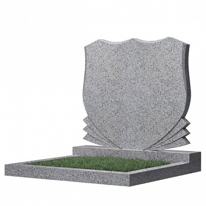 Памятник семейный для двоих из гранита №86 светло-серый, 700x900x50 мм, арт.86.0700905К03